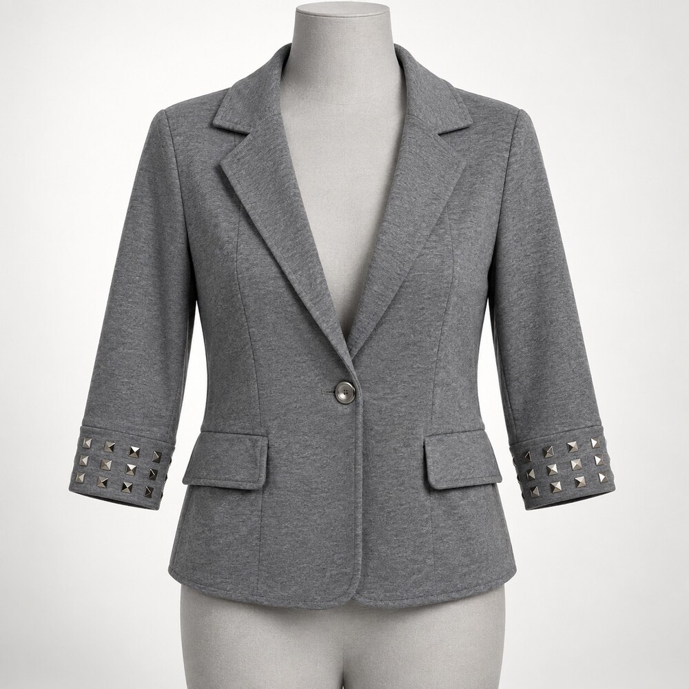 rue21 Women's Medium Cotton-Polyester Blazer with Studded 3/4 Sleeves
